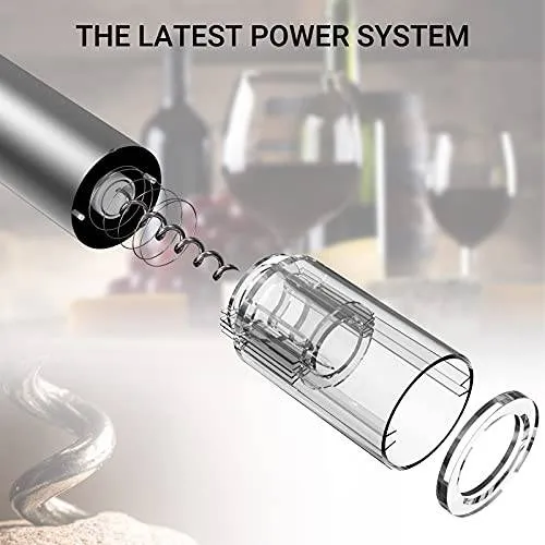 Upgraded-Quntis Electric Corkscrew Wine Bottle Opener with Foil Cutter Rechargeable