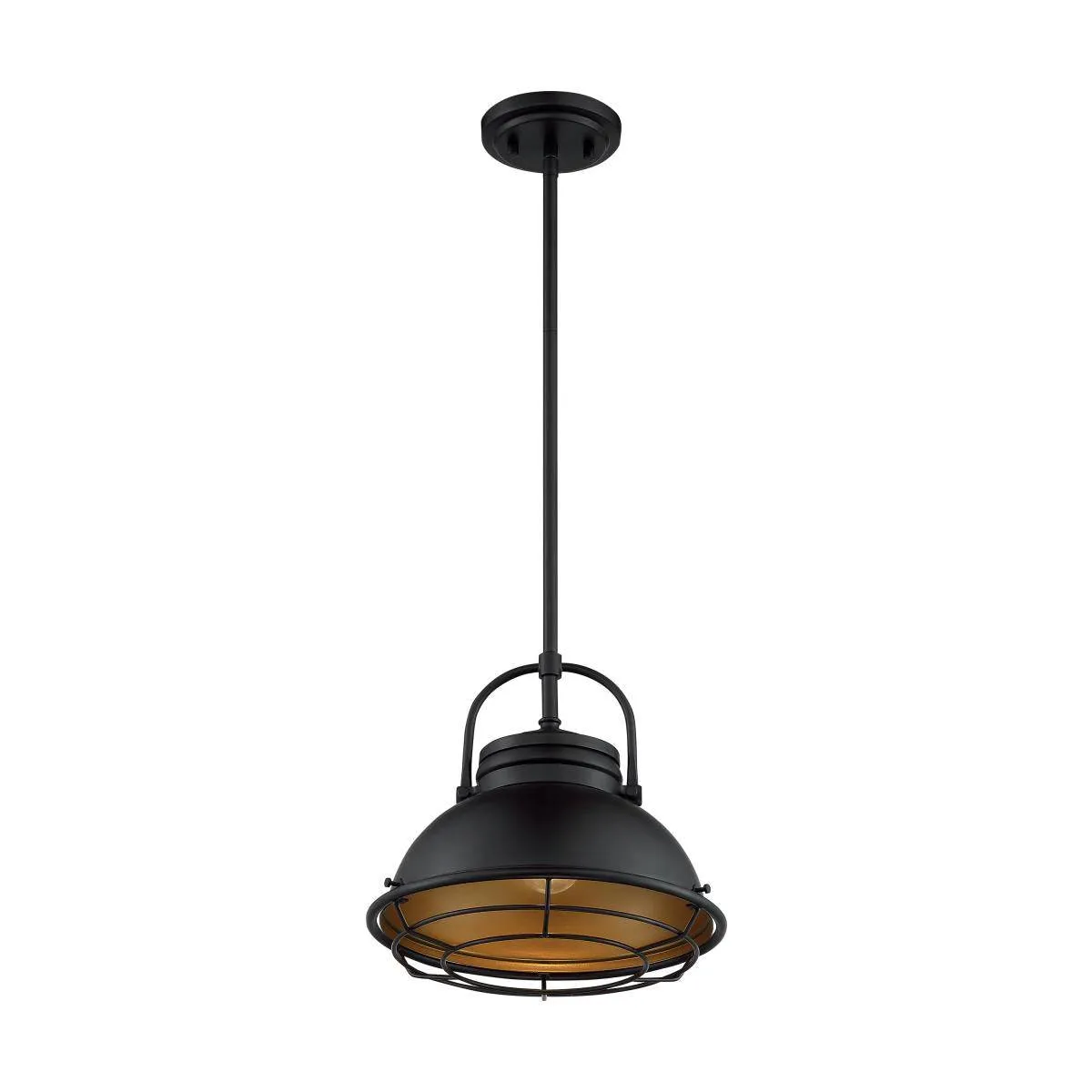 Upton - 1 Light Pendant with- Dark Bronze and Gold Finish