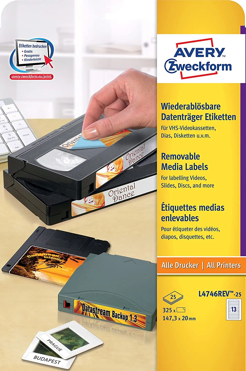 Video labels 147.3 x 20 mm