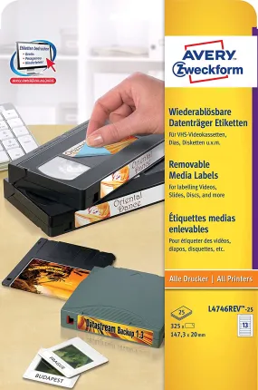 Video labels 147.3 x 20 mm