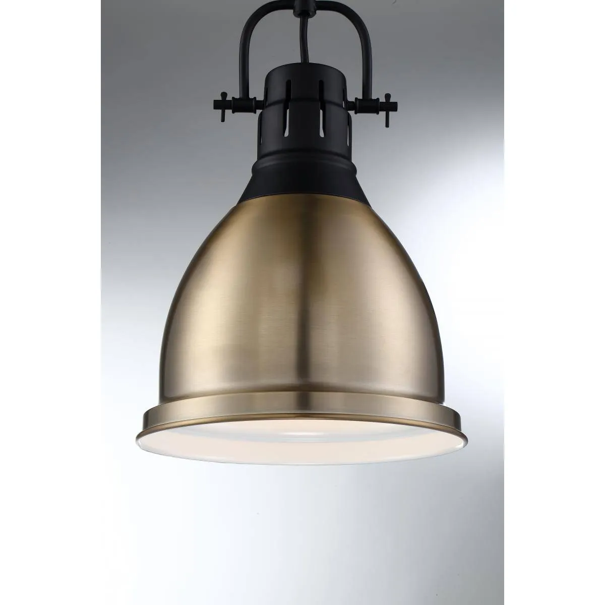 Watson - 1 Light Pendant - Matte Black and Burnished Brass Finish
