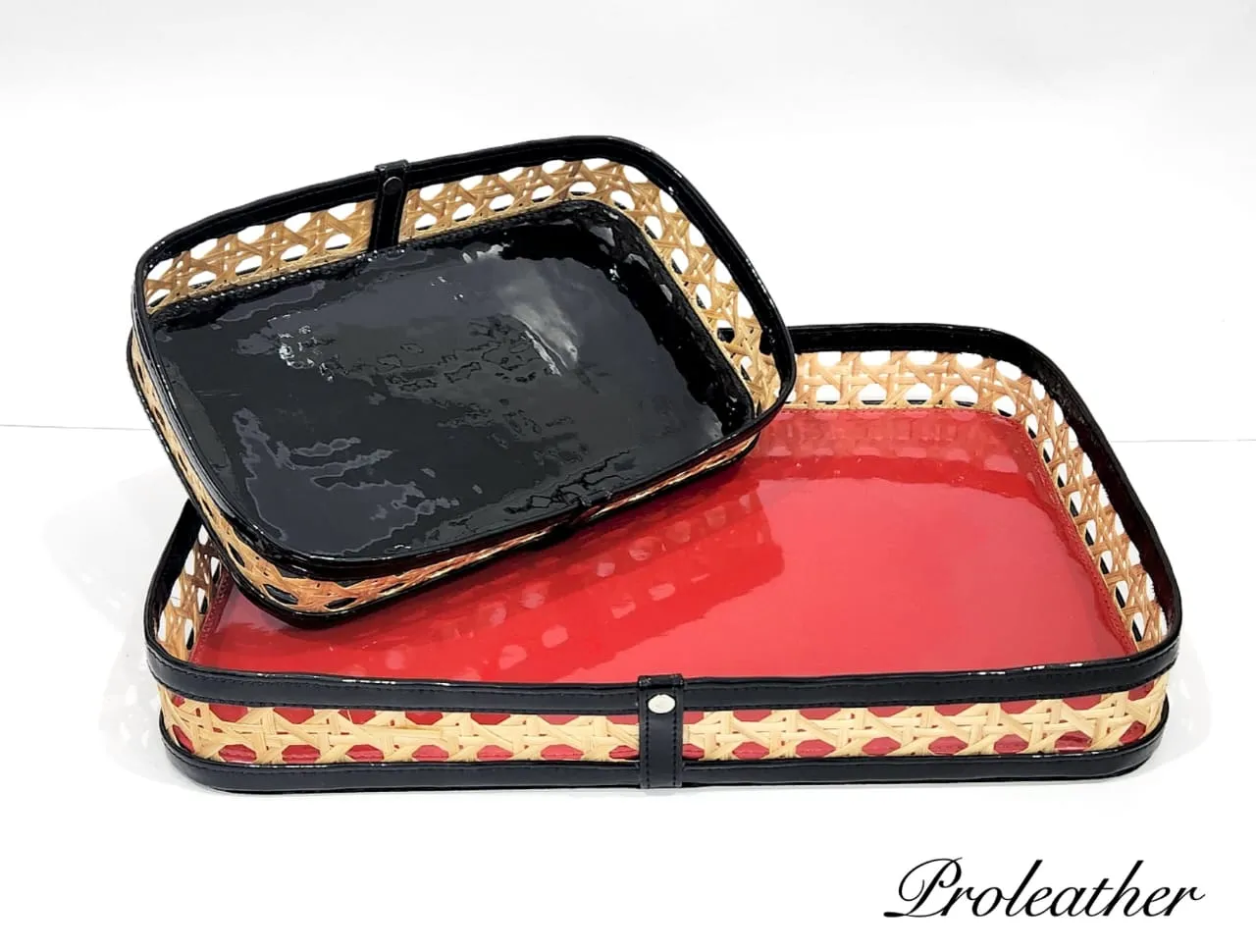 WICKER TRAY SETS OF 2