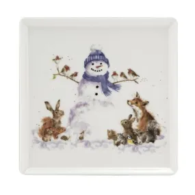 Wrendale Gathered Around Snowman Square Plate