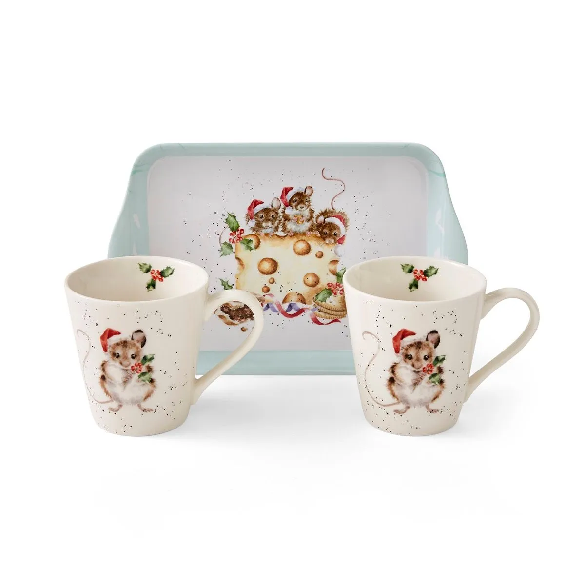 Wrendale Holly Jolly Mug & Tray Set
