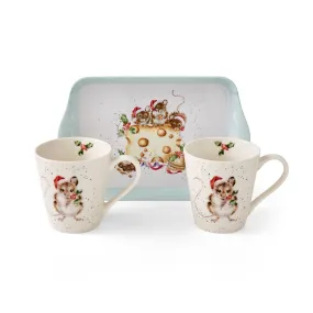 Wrendale Holly Jolly Mug & Tray Set