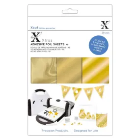 Xcut Xtras' A5 Adhesive Foil  Sheets (20pcs) - Gold (XCU 174419)